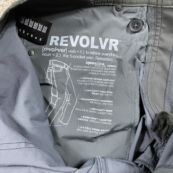 Kuhl Revolvr Pants Mens 33x30 Gray Black Flex Hiking Patina Dye Pants Climbing - Picture 4 of 12
